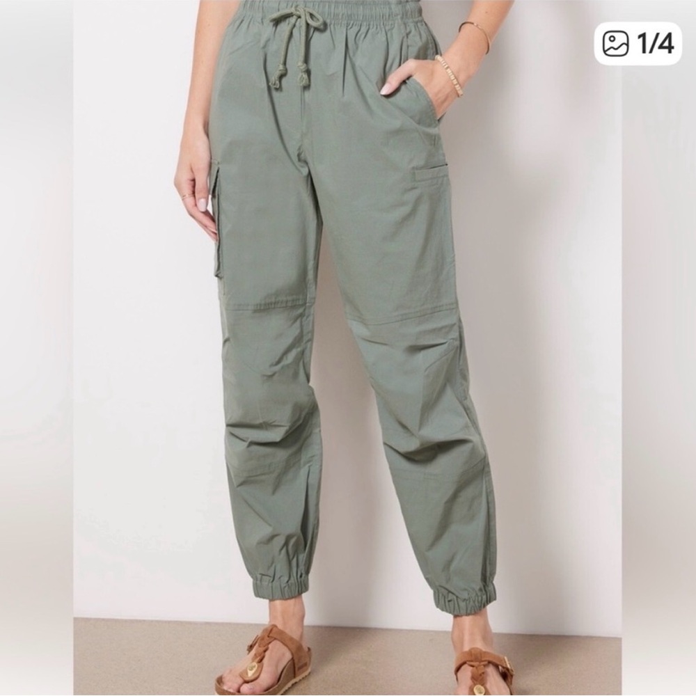 Sweaty Betty Heath Green Quinn Cargo Jogger Pants Size 4 Ankle Athleisure XS